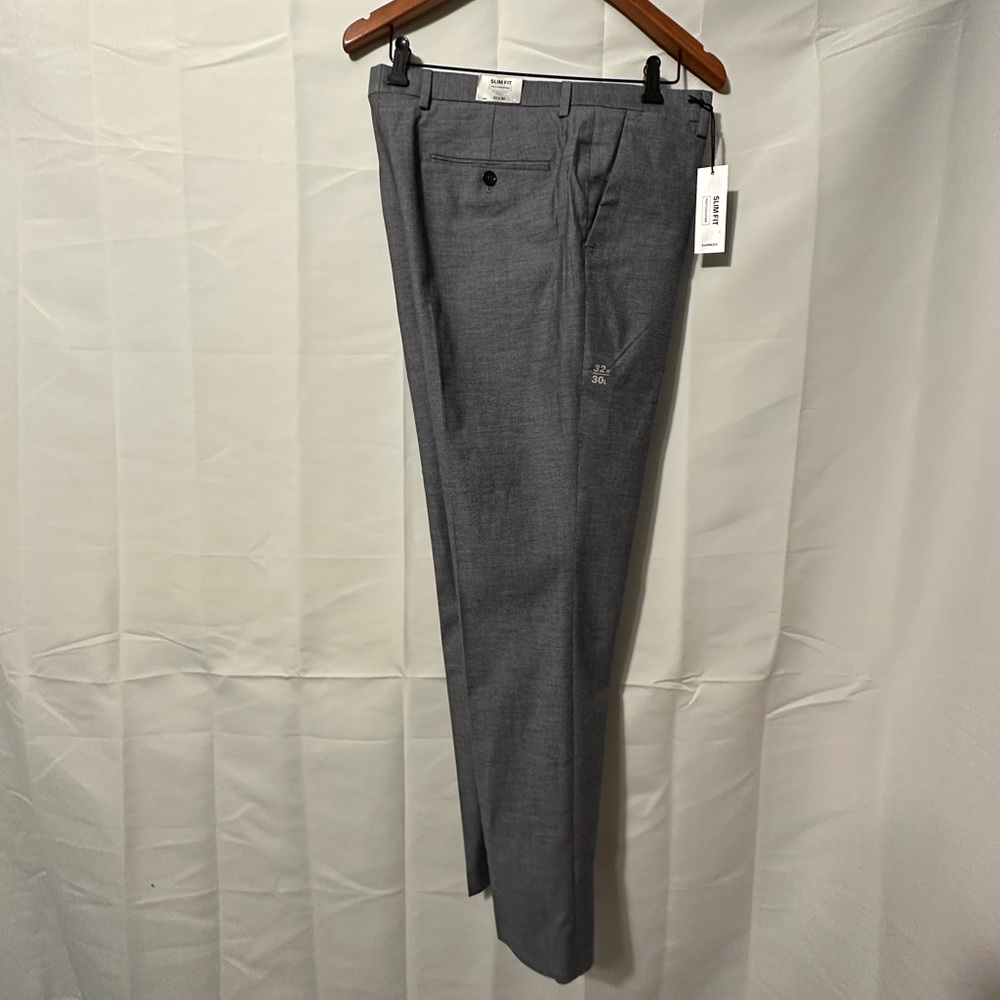 Express Gray Men’s Photographer Slim Tapered Dress Pants | 32x30